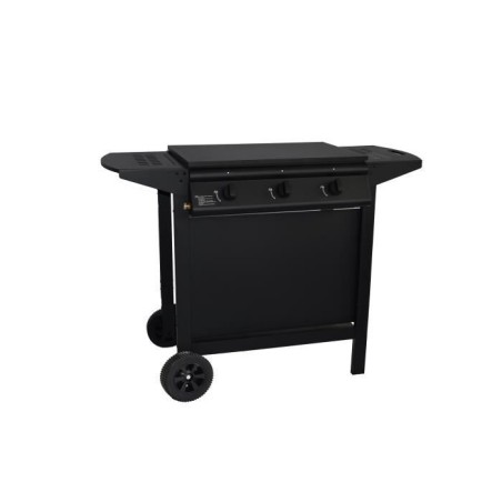 Barbecue a gaz + plancha - GRILL GARDEN - Noir - 3 brûleurs - Avec ca