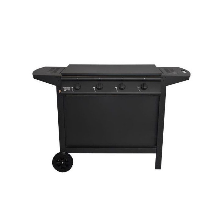 Barbecue a gaz - GRILL GARDEN - Noir - 4 brûleurs - Avec capot de protection - Allumage Piezo électrique Barbecue a gaz - GRILL GARDEN - Noir - 4 brûleurs - Avec capot de protection - Allumage Piezo électrique