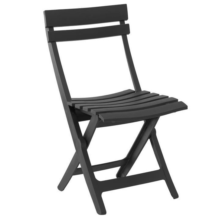 Chaise pliante Miami - GRILL ME - Anthracite - Résistante aux intempéries et facile a ranger
