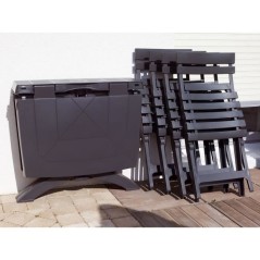 Chaise pliante Miami - GRILL ME - Anthracite - Résistante aux intempéries et facile a ranger