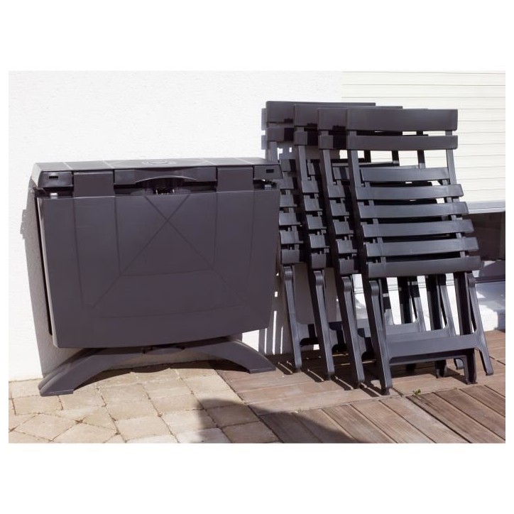 Chaise pliante Miami - GRILL ME - Anthracite - Résistante aux intempéries et facile a ranger