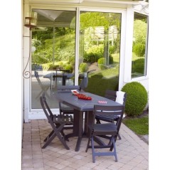 Chaise pliante Miami - GRILL ME - Anthracite - Résistante aux intemp