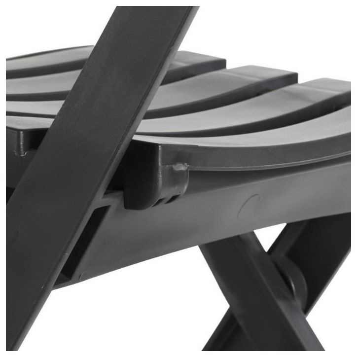 Chaise pliante Miami - GRILL ME - Anthracite - Résistante aux intempéries et facile a ranger