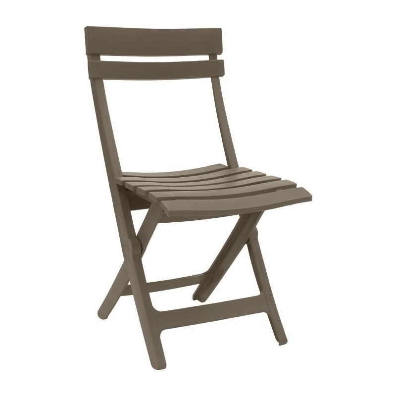 Chaise pliante Miami - GROSFILLEX - Taupe - Résistante aux intempéri