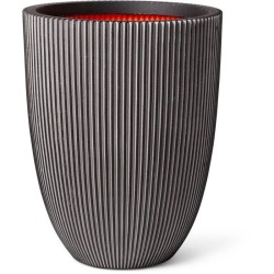 CAPI EUROPE - Vase élégant GROOVE - 46x58 cm - Anthracite - 100% rec