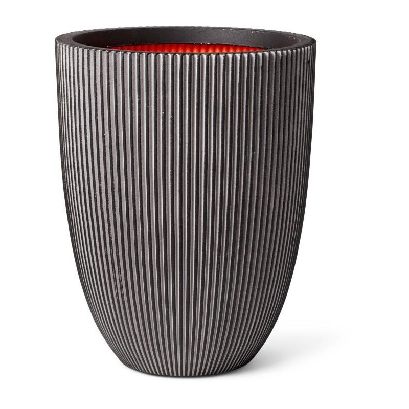 CAPI EUROPE - Vase élégant GROOVE - 46x58 cm - Anthracite - 100% rec CAPI EUROPE - Vase élégant GROOVE - 46x58 cm - Anthracite - 100% rec