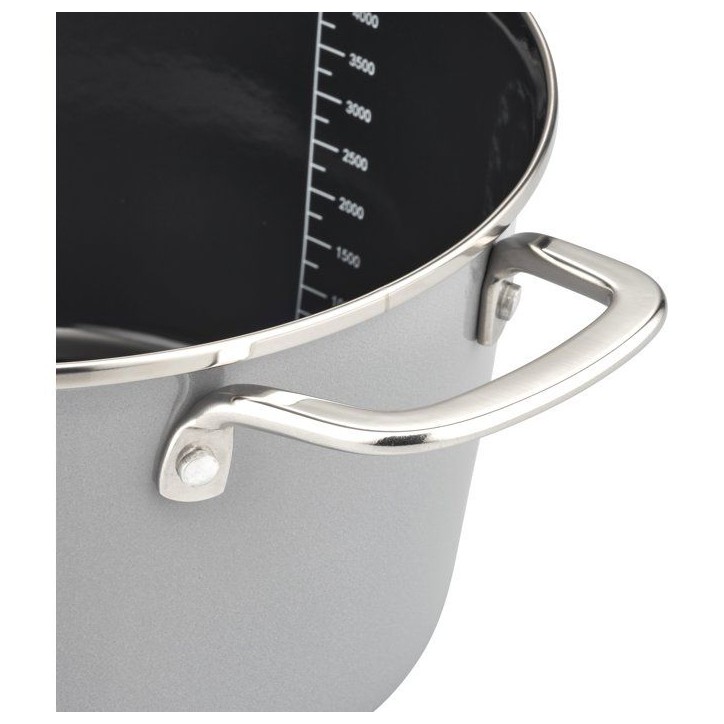 Batterie de cuisine - Tous feux dont induction - GSW - STRATOS - Acier émaillé - 7 pieces - Gris