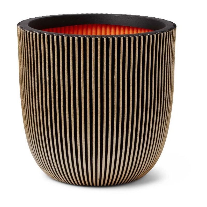 CAPI EUROPE Jardiniere GROVVE - 43x41 cm - Noir et doré - Plastique t CAPI EUROPE Jardiniere GROVVE - 43x41 cm - Noir et doré - Plastique t