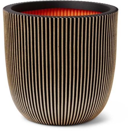 CAPI EUROPE Jardiniere GROVVE - 43x41 cm - Noir et doré - Plastique t