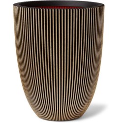 CAPI EUROPE Vase élégant GROOVE - 34x46 cm - Noir et doré - Résist