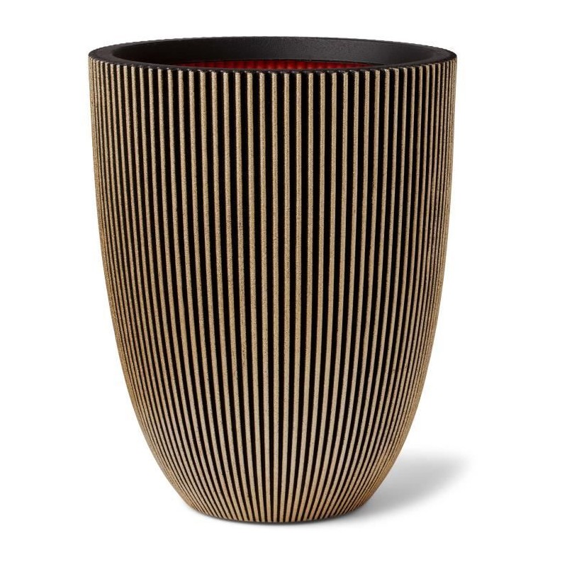 CAPI EUROPE Vase élégant GROOVE - 34x46 cm - Noir et doré - Résist CAPI EUROPE Vase élégant GROOVE - 34x46 cm - Noir et doré - Résist