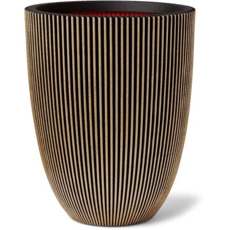 CAPI EUROPE Vase élégant GROOVE - 34x46 cm - Noir et doré - Résist