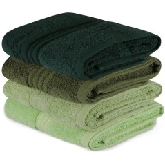 Ensemble de 4 serviettes a main - 50 x 90 cm - Vert