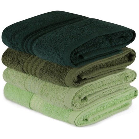 Ensemble de 4 serviettes a main - 50 x 90 cm - Vert
