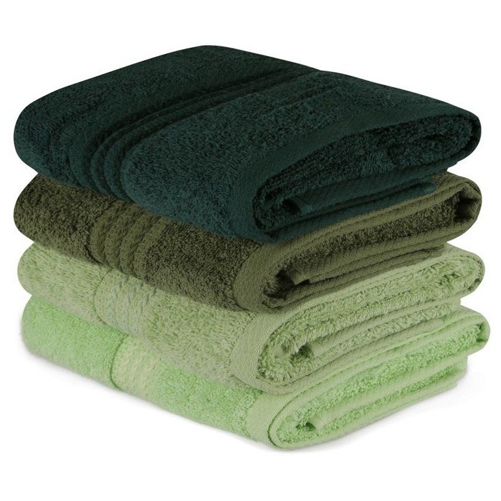 Ensemble de 4 serviettes a main - 50 x 90 cm - Vert Ensemble de 4 serviettes a main - 50 x 90 cm - Vert