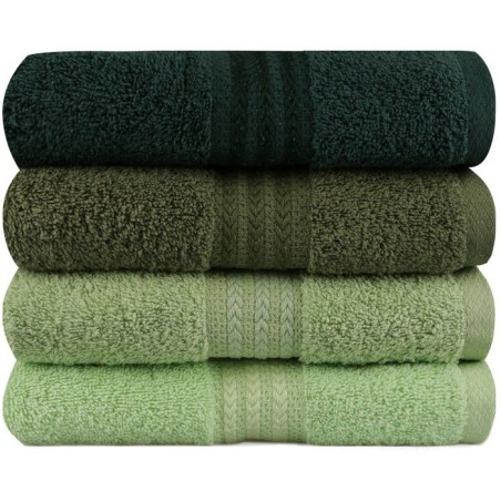 Ensemble de 4 serviettes a main - 50 x 90 cm - Vert