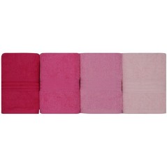 Ensemble de 4 serviettes a main - 50 x 90 cm - Rose