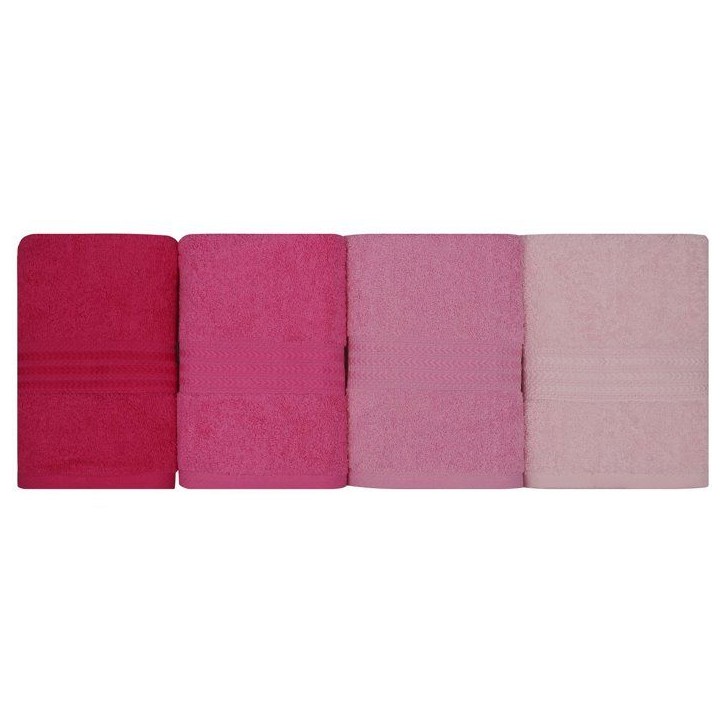 Ensemble de 4 serviettes a main - 50 x 90 cm - Rose Ensemble de 4 serviettes a main - 50 x 90 cm - Rose