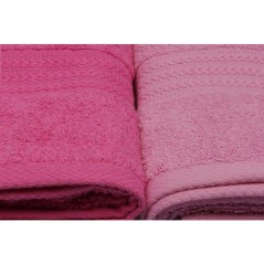 Ensemble de 4 serviettes a main - 50 x 90 cm - Rose