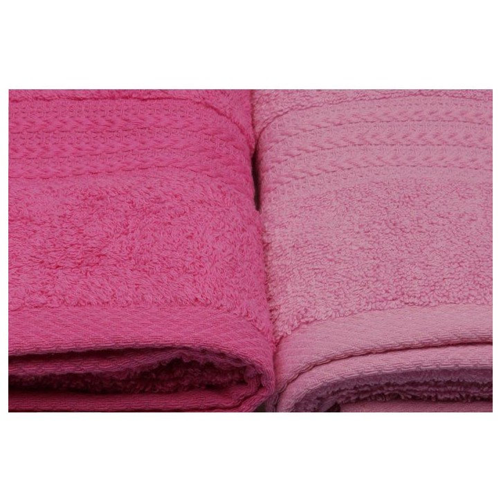 Ensemble de 4 serviettes a main - 50 x 90 cm - Rose Ensemble de 4 serviettes a main - 50 x 90 cm - Rose
