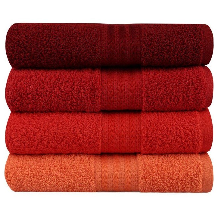 Ensemble de 4 serviettes a main - 50 x 90 cm - Orange Ensemble de 4 serviettes a main - 50 x 90 cm - Orange