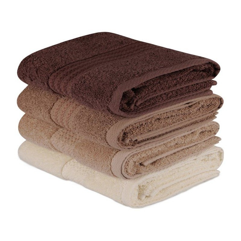 Ensemble de 4 serviettes a main - 50 x 90 cm - Creme