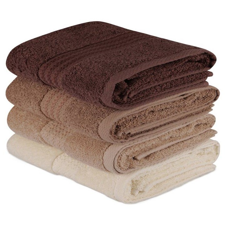 Ensemble de 4 serviettes a main - 50 x 90 cm - Creme Ensemble de 4 serviettes a main - 50 x 90 cm - Creme