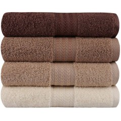 Ensemble de 4 serviettes a main - 50 x 90 cm - Creme