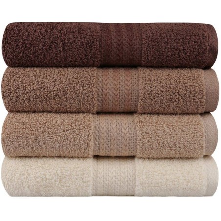 Ensemble de 4 serviettes a main - 50 x 90 cm - Creme