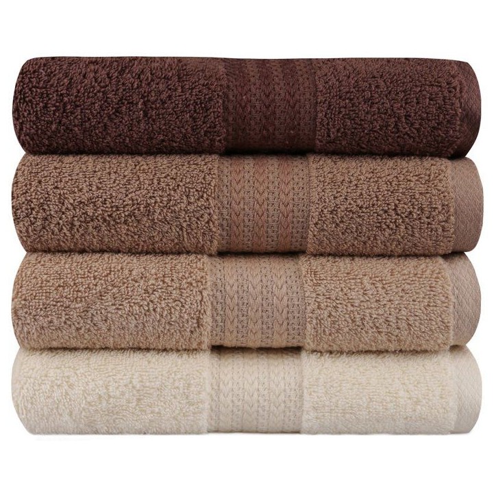 Ensemble de 4 serviettes a main - 50 x 90 cm - Creme Ensemble de 4 serviettes a main - 50 x 90 cm - Creme