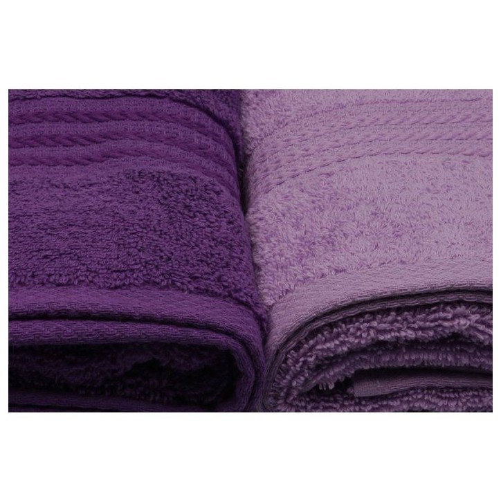 Ensemble de 4 serviettes a main - 50 x 90 cm - Violet Ensemble de 4 serviettes a main - 50 x 90 cm - Violet