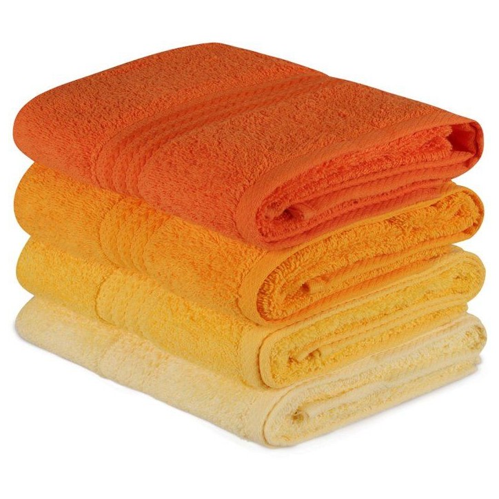 Ensemble de 4 serviettes a main - 50 x 90 cm - Jaune Ensemble de 4 serviettes a main - 50 x 90 cm - Jaune