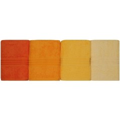 Ensemble de 4 serviettes a main - 50 x 90 cm - Jaune