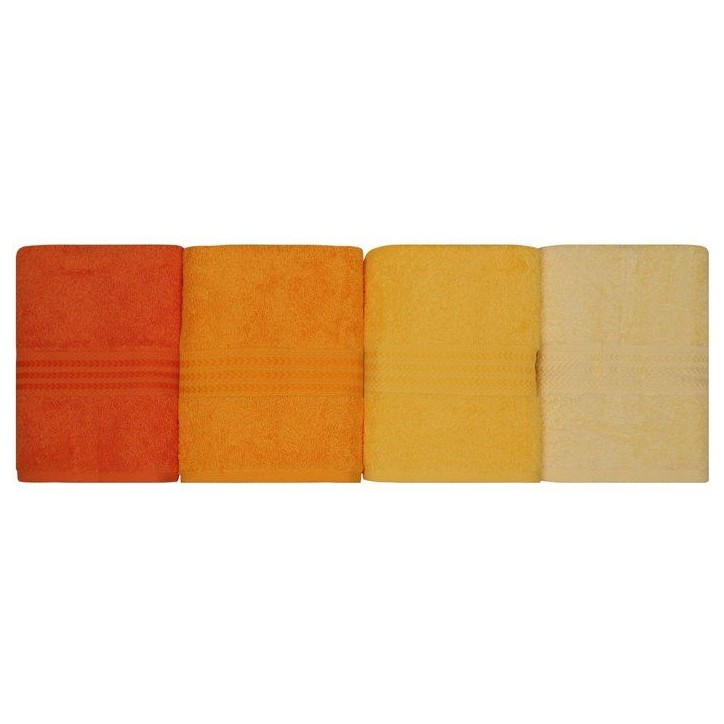 Ensemble de 4 serviettes a main - 50 x 90 cm - Jaune Ensemble de 4 serviettes a main - 50 x 90 cm - Jaune