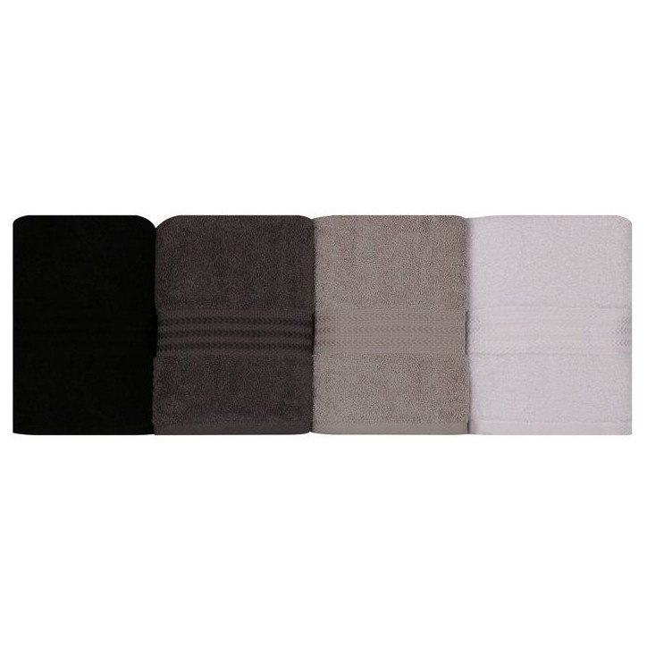Ensemble de 4 serviettes a main - 50 x 90 cm - Blanc, Gris, Anthracite, Noir Ensemble de 4 serviettes a main - 50 x 90 cm - Blanc, Gris, Anthracite, Noir