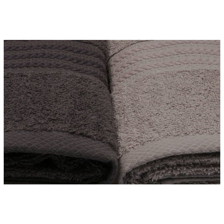 Ensemble de 4 serviettes a main - 50 x 90 cm - Blanc, Gris, Anthracite, Noir Ensemble de 4 serviettes a main - 50 x 90 cm - Blanc, Gris, Anthracite, Noir