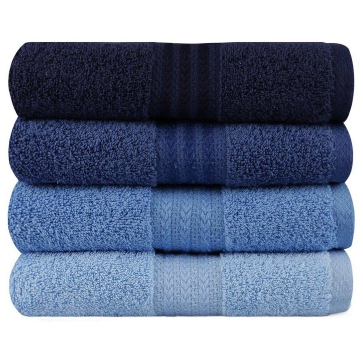 Ensemble de 4 serviettes a main - 50 x 90 cm - Bleu Ensemble de 4 serviettes a main - 50 x 90 cm - Bleu