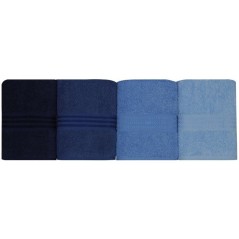 Ensemble de 4 serviettes a main - 50 x 90 cm - Bleu