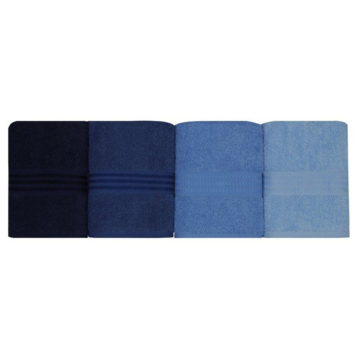 Ensemble de 4 serviettes a main - 50 x 90 cm - Bleu Ensemble de 4 serviettes a main - 50 x 90 cm - Bleu
