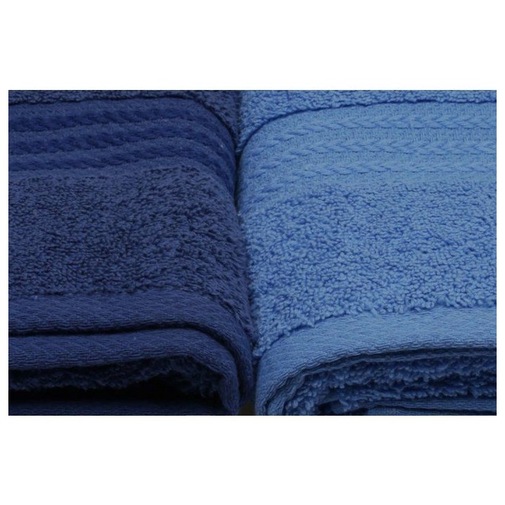Ensemble de 4 serviettes a main - 50 x 90 cm - Bleu Ensemble de 4 serviettes a main - 50 x 90 cm - Bleu