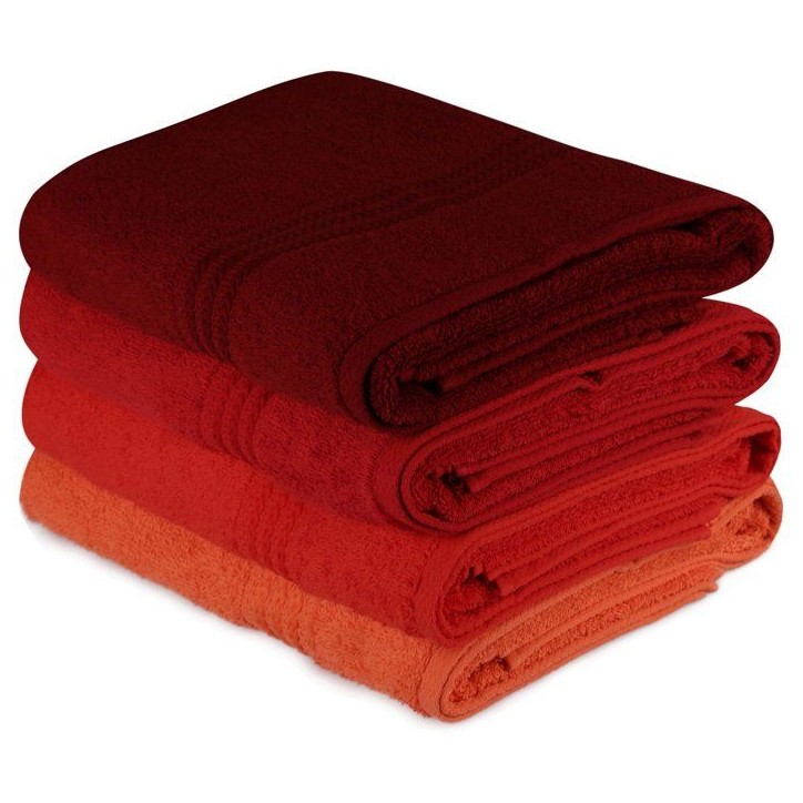 Ensemble de 4 serviettes de bain - 70 x 140 cm - Orange Ensemble de 4 serviettes de bain - 70 x 140 cm - Orange