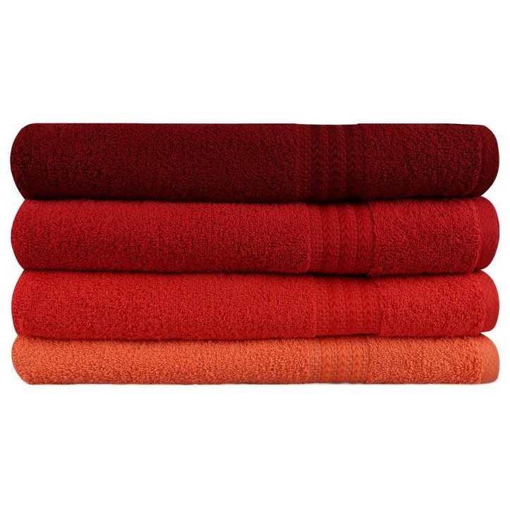 Ensemble de 4 serviettes de bain - 70 x 140 cm - Orange Ensemble de 4 serviettes de bain - 70 x 140 cm - Orange
