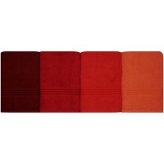Ensemble de 4 serviettes de bain - 70 x 140 cm - Orange
