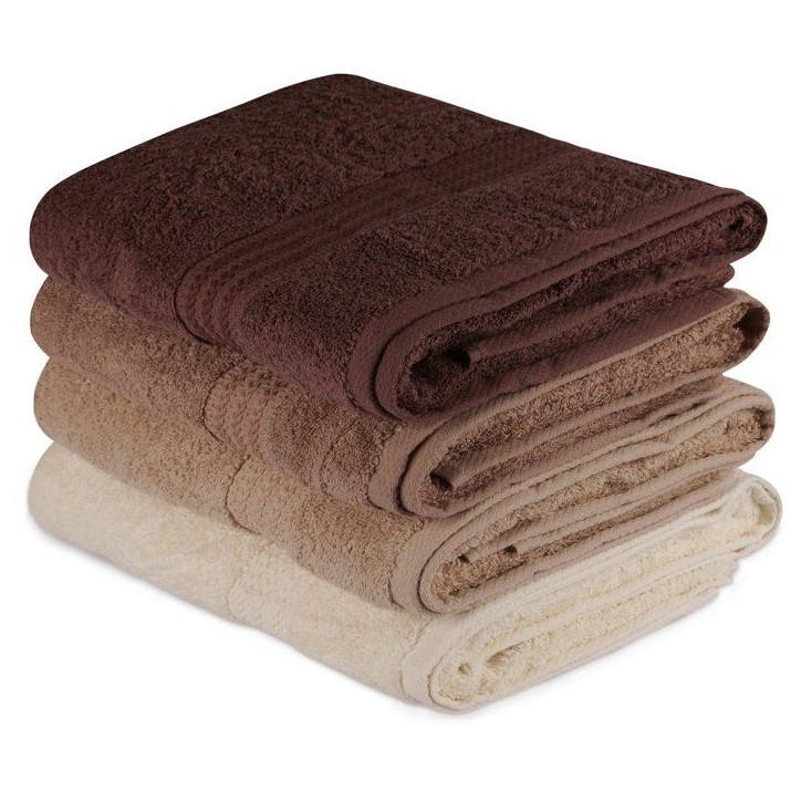 Ensemble de 4 serviettes de bain - 70 x 140 cm - Creme Ensemble de 4 serviettes de bain - 70 x 140 cm - Creme