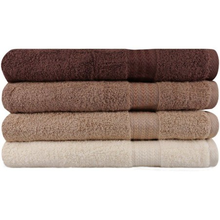 Ensemble de 4 serviettes de bain - 70 x 140 cm - Creme