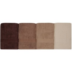 Ensemble de 4 serviettes de bain - 70 x 140 cm - Creme