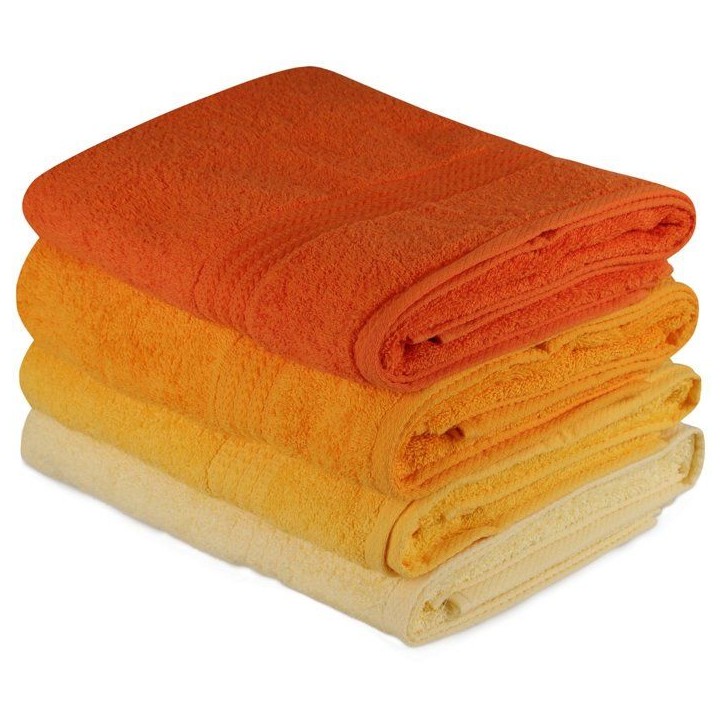 Ensemble de 4 serviettes de bain - 70 x 140 cm - Jaune Ensemble de 4 serviettes de bain - 70 x 140 cm - Jaune