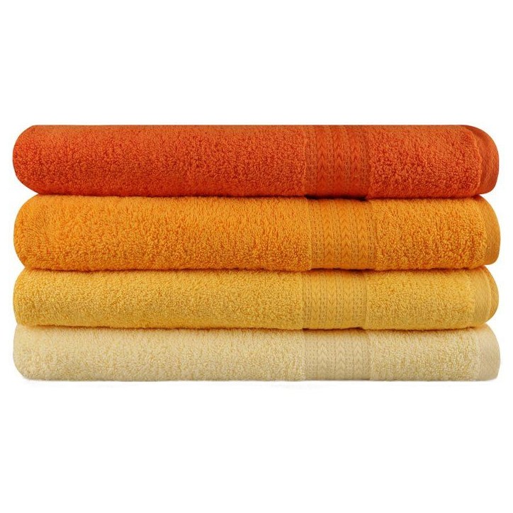 Ensemble de 4 serviettes de bain - 70 x 140 cm - Jaune Ensemble de 4 serviettes de bain - 70 x 140 cm - Jaune