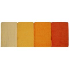Ensemble de 4 serviettes de bain - 70 x 140 cm - Jaune