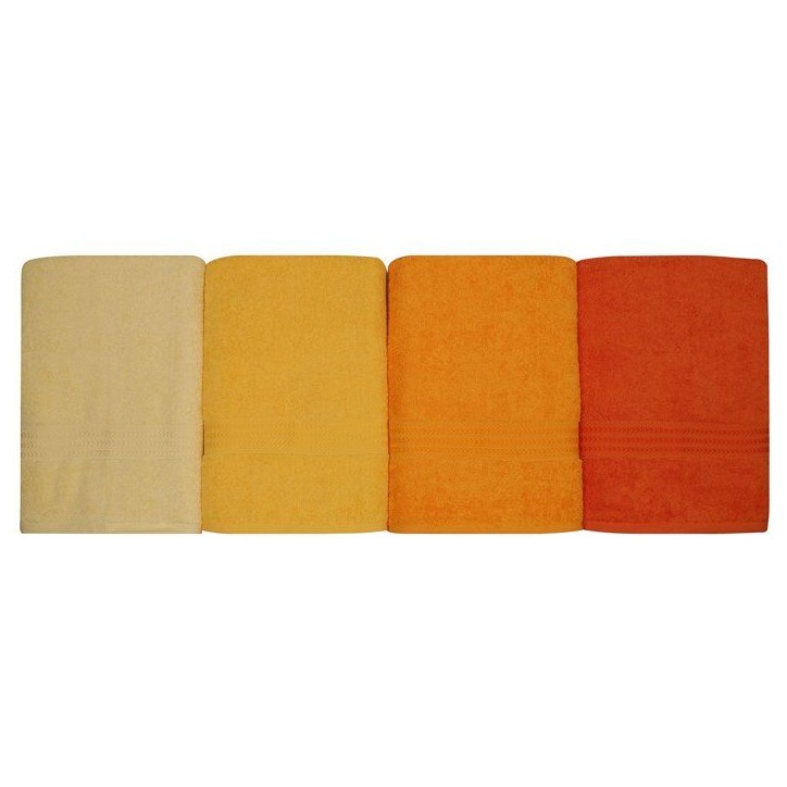 Ensemble de 4 serviettes de bain - 70 x 140 cm - Jaune Ensemble de 4 serviettes de bain - 70 x 140 cm - Jaune